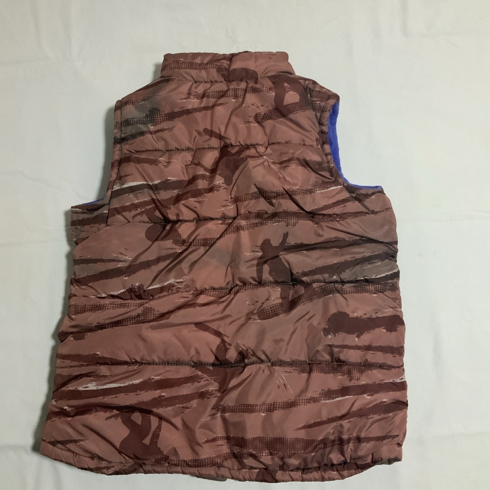 Old Navy Abstract Stripe Puffer Fleece‎ Lined Maroon Kids Large - Picture 2 of 6